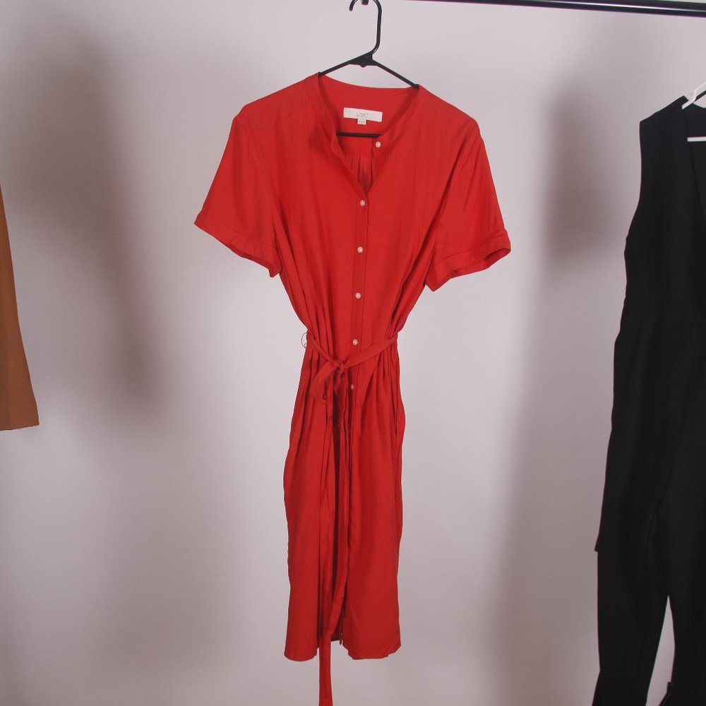 button front dress with pockets